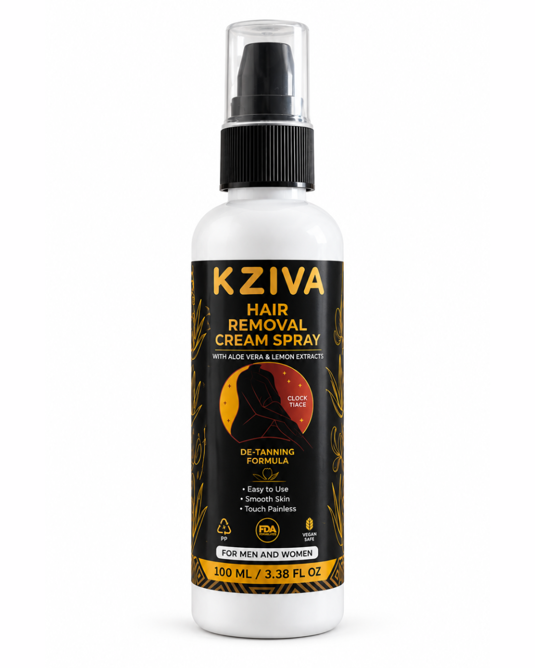 Kziva Hair Removal Cream Spray with Aloe Vera & Lemon Extracts