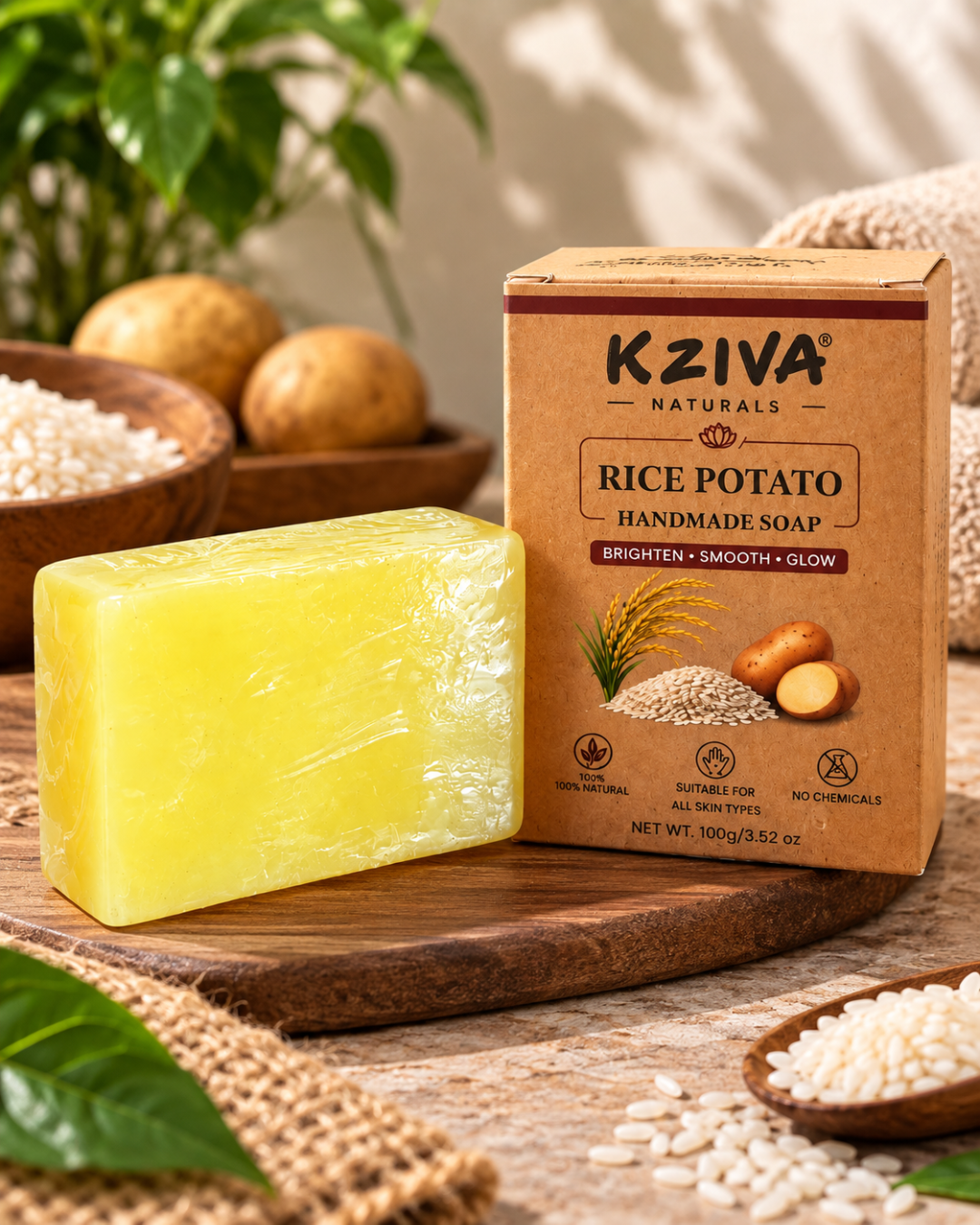 Kziva Naturals Rice Potato Handmade Soap