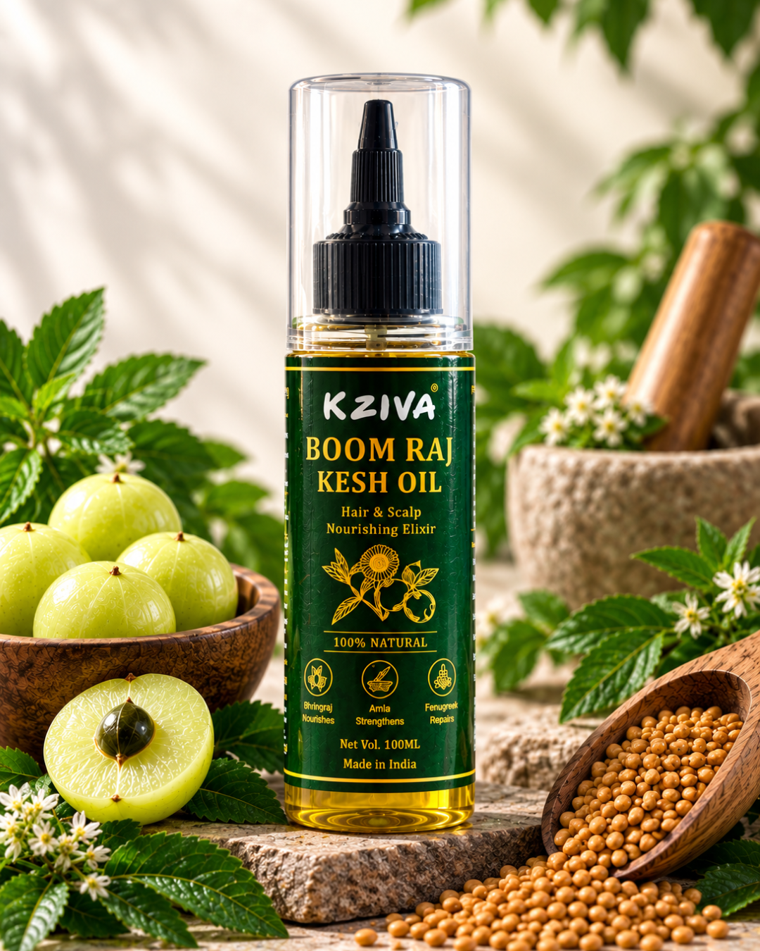 Kziva Boom Raj Kesh Oil – Hair & Scalp Nourishing Elixir