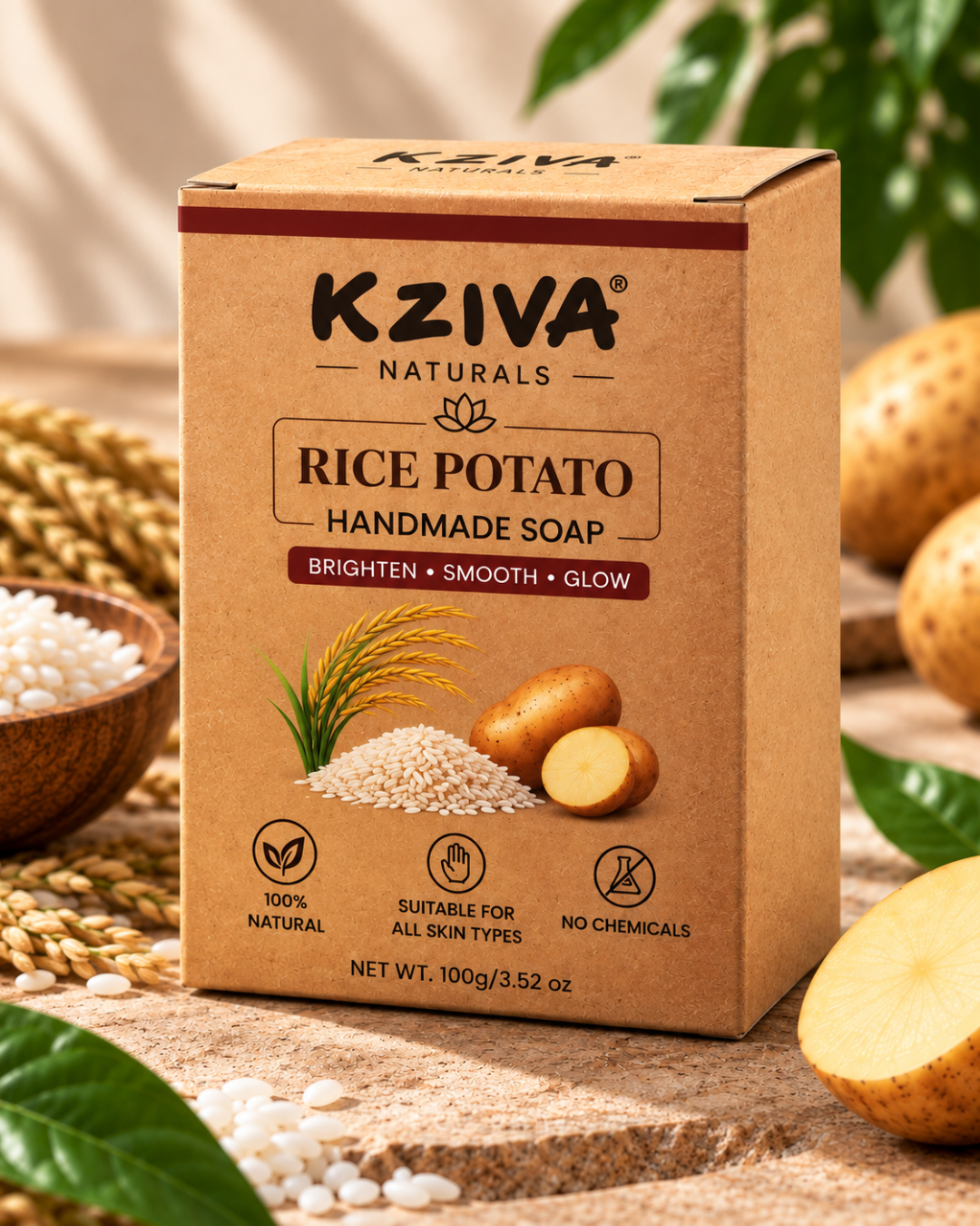 Kziva Naturals Rice Potato Handmade Soap