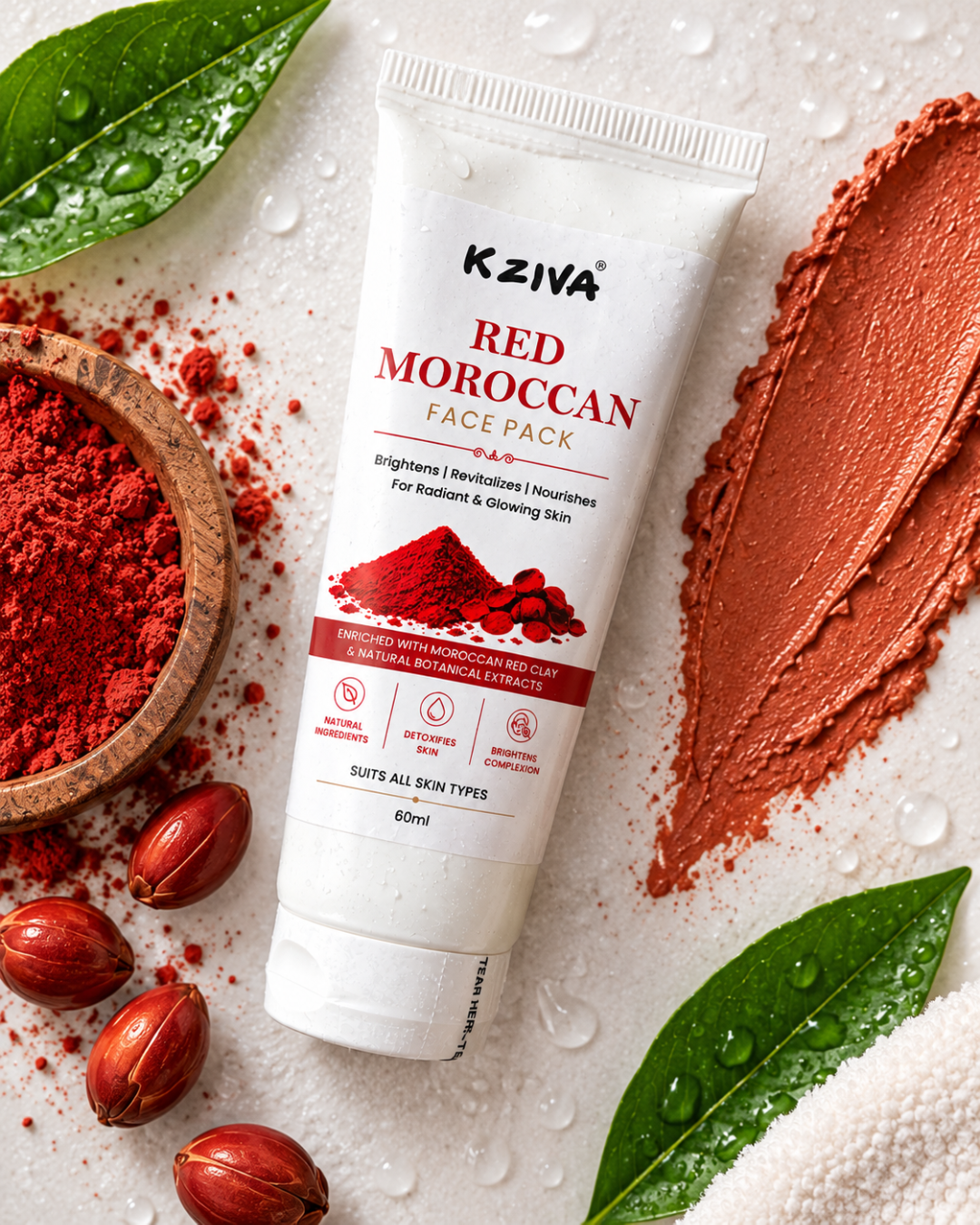 Kziva Red Moroccan Face Pack