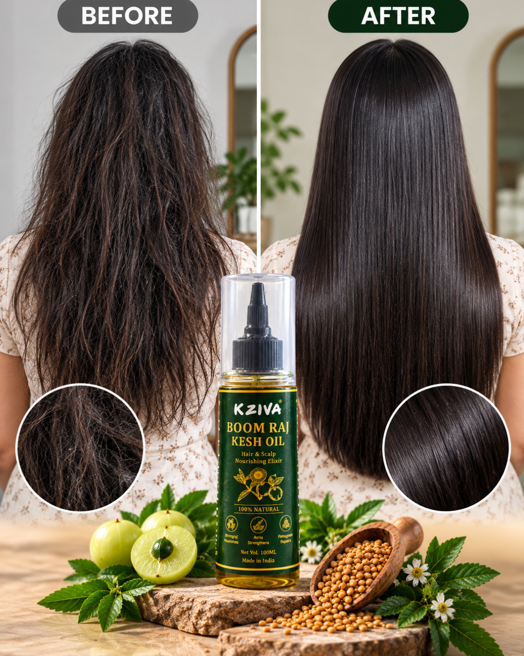 Kziva Boom Raj Kesh Oil – Hair & Scalp Nourishing Elixir